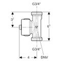 Geberit Temperatur- und Volumenstromsensor für Hygienespülung, DN 15 3/4" AG, Rtg, 50 x 40 mm Bild 2