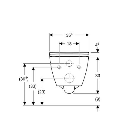 Geberit Square Wand-Tiefspül-WC Set WC-Sitz, mit AS, spülrandlos, 375 x 355 mm, Farbe weiß Bild 5