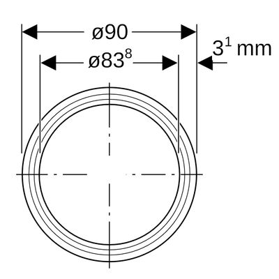 Geberit Rohr, mit 1 Muffe, 250 mm, Farbe schwarz Bild 4