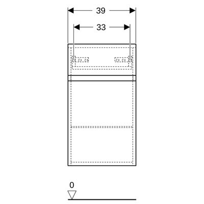 Geberit Renova Plan Seitenschrank mit 1 Tür 1 Schublade, 39 x 70 x 36 cm, Nussbaum hi hell, 700 x 390 x 360 mm, Farbe nussbaum hickory hell Bild 3
