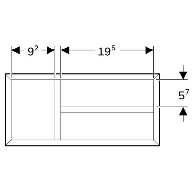 Geberit Schubladeneinsatz, T-Unterteilung, für obere Schubl, 32,3 x 5,9 x 15 cm, Farbe schwarz Bild 3