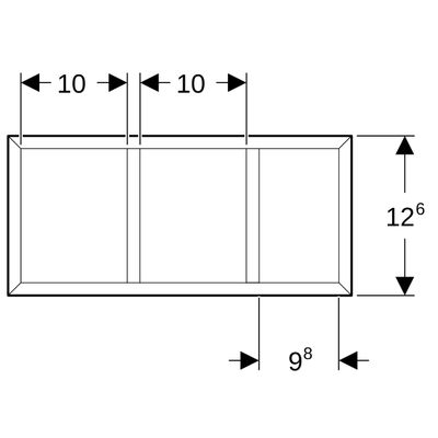 Geberit Schubladeneinsatz, H-Unterteilung, für obere Schubl, 32,3 x 5,9 x 15 cm, Farbe schwarz Bild 3