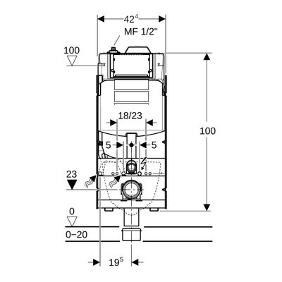 Geberit GIS Element, für WWC, 125 cm, mit Sigma Unterputz-Spülkasten 12 cm, mit HS30 Hygienesp./2 WA Bild 3