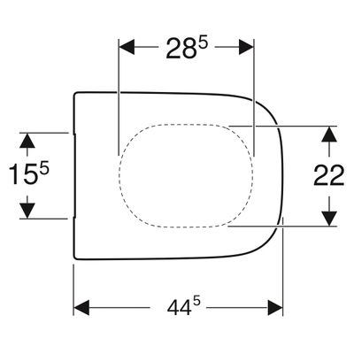 Geberit WC-Sitz mit AS-Autom, für teilge.WC, WrapOver, eckig, Befestigung von oben, Farbe weiß Bild 4