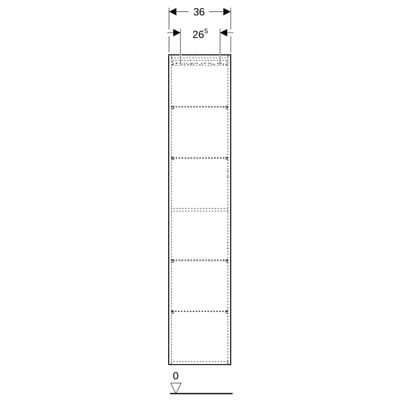 Geberit ONE Hochschrank, mit 1 Tür 36 x 180 x 29,1 cm, lava, Farbe braun Bild 4