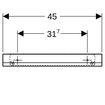 Geberit Wandablage, 45 x 5,5 x 13 cm, 55 x 450 x 130 mm, Farbe weiß Bild 5