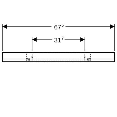 Geberit Wandablage 67,5 x 5,5 x 13 cm, 55 x 675 x 130 mm, Farbe lava Bild 5