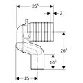 Geberit Set P-Anschlussbogen, für Stand-WC, 225 mm, Farbe weiß Bild 3