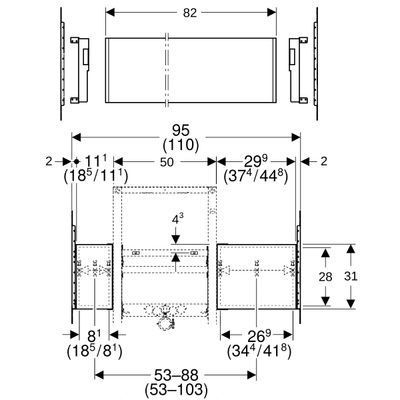Geberit Duofix Montageplatte, für WT, mit US eine Auslaufarmatur exzentrisch Bild 3