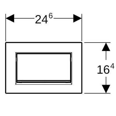 Geberit Sigma10 Betätigungsplatte, eckig, Spülstopp-Sp. verschraubte, Edelstahl / chrom glaenzend, 12 x 246 x 164 mm, Farbe weiß Bild 3