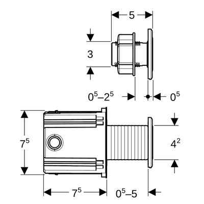 Geberit Typ 10 WC-Steuerung, rund, elektron. Batt für Sigma SPK 12 cm, IR-Taster, gebü, Etc, Farbe chrom Bild 3