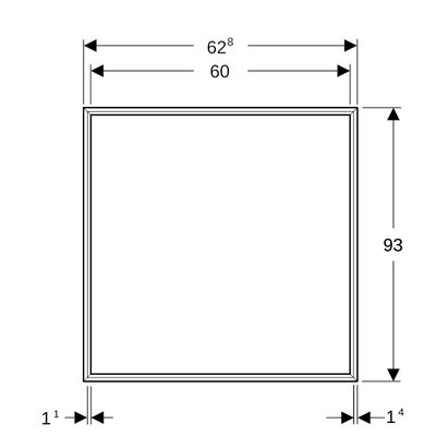 Geberit ONE Abdeckrahmen, für Spiegelschrank UP-Montage, 60 cm, Farbe weiß Bild 2