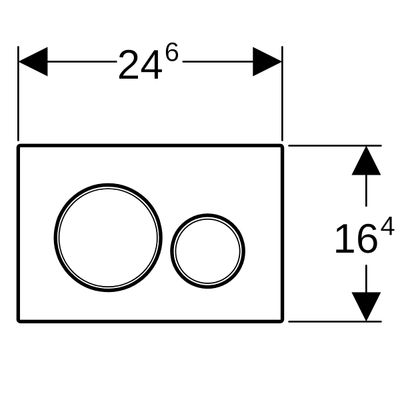 Geberit Sigma20 Betätigungsplatte, für 2-Mengen-Spülung hochgl.-chrom / mattchromom/hochgl.-, 12 x 246 x 164 mm, Farbe chrom Bild 4
