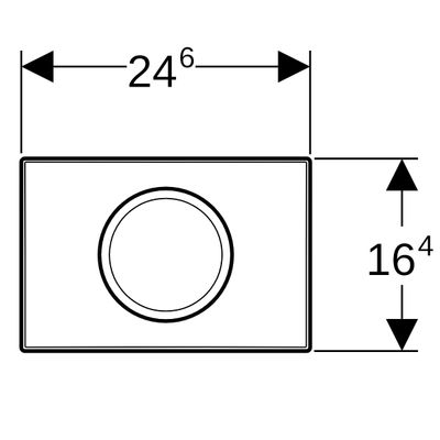 Geberit Betätigungsplatte Delta15, für Spülstopp-Spülung, 25 x 212 x 164 mm, Farbe weiß Bild 3