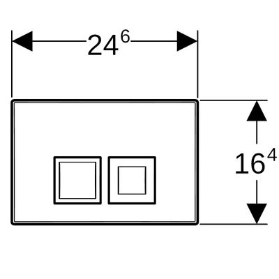 Geberit Betätigungsplatte Delta35, für 2-Mengen-Spülung, 25 x 212 x 164 mm, Farbe weiß Bild 3