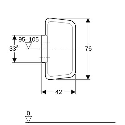 Geberit Urinaltrennwand Kunststoff weiss 76 x 42 cm inklusive Befestigungen, 760 x 420 mm, Farbe weiß Bild 3