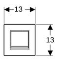 Geberit Typ 30 Betätigungsplatte Typ 20, eckig, für Urinalsteuerung, pneumatische Spülauslösung, swm, Edelstahl / schwarz, 130 x 130 mm, Farbe Schwarz Matt Bild 2