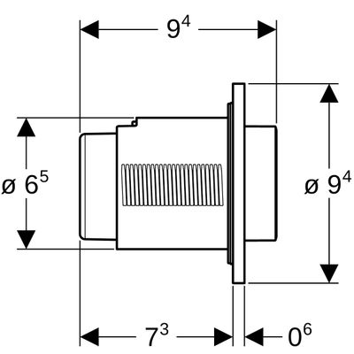 Geberit Typ 01 Fernbetaetigung, rund, pmeum. 2-M-Sp, UP-Drücker, vorragend, Farbe weiß Bild 4