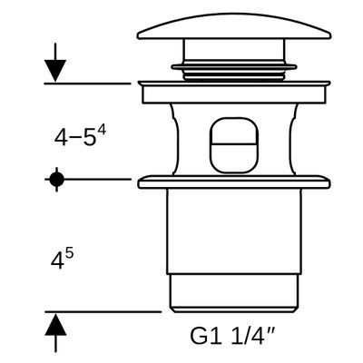 Geberit Ablaufventil, mit Druckbetätigung hochglanz-verchromt, 32 mm, Farbe chrom Bild 3