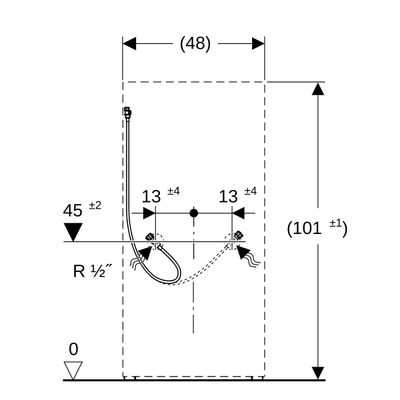 Geberit Wasseranschlussset unten zu Monolith Sanitärmodul, für WC 101 cm Bild 2