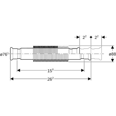 Geberit Mapress C-Stahl Axialkompensator, mit Pressmuffen d76,1, 262 mm Bild 3