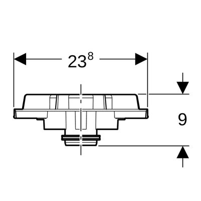 Geberit Notüberlauf, für Dachwassereinlaeufe mit Ablaufleistung 9 l / s und 12 l / s, 55 mm, Farbe grau Bild 3