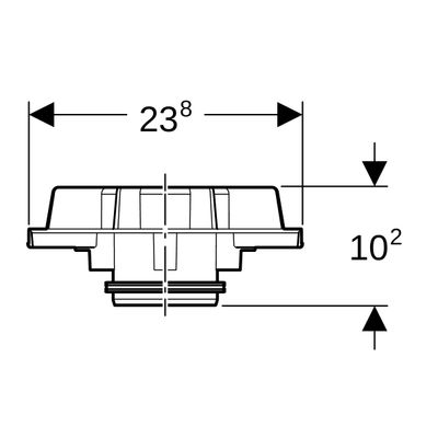 Geberit Notüberlauf, für Dachwassereinlaeufe bis 25 l / s, 65 mm, Farbe grau Bild 3