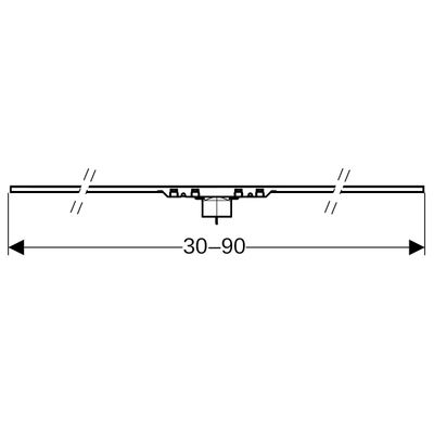 Geberit Duschrinne CleanLine50 30-90 cm, schwarzchrom / gebürstet, 10 x 900 x 900 mm, Farbe schwarzchrom Bild 4