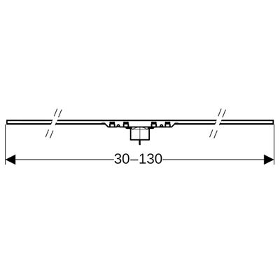 Geberit CleanLine50 Duschrinne 30-130 cm schwarzchrom / gebürstet, Baujahr 2025, 10 x 1300 x 1300 mm, Farbe schwarzchrom Bild 5