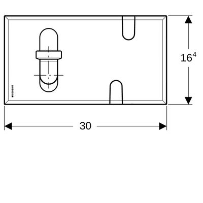 Geberit Abdeckplatte, für Waschtischarmaturen, mit UP-Funktion und UP-Siphon weiss, 300 x 164 x 12 mm, Farbe weiß Bild 3