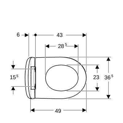 Geberit iCon Set Wand-WC, mit WC-Sitz, Rimfree Tiefspüler, verk. Ausladung T:49 cm, Farbe weiß Bild 6
