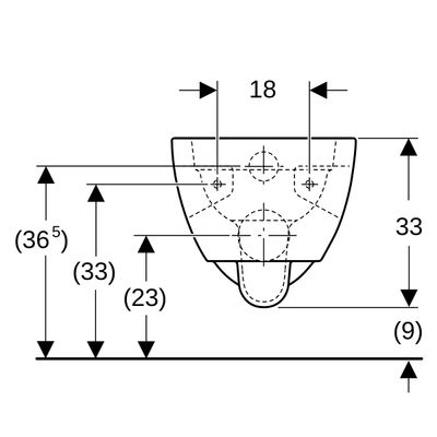 Geberit Wand-Tiefspül-WC, spülrandlos, teilgeschl.Form, 330 x 360 x 530 x 530 mm, Farbe weiß Bild 8