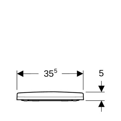 Geberit Slim WC-Sitz, antibakt, AS-Autom, WrapOver, chrom Scharnier, Befestigung von oben, 435 x 355 mm, Farbe weiß Bild 4