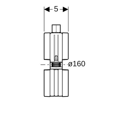 Geberit Rohrschelle gedaemmt, mit Gewindemuffe M10 / M12, DN 150, Farbe Zink Bild 3