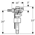 Geberit Füllventil Typ 383, WA seitlich 3/8", Nippel aus Messing, für AP-Spülkästen Bild 3