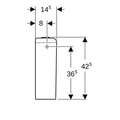 Geberit iCon AP-SPK aufgesetzt, eckig 2-M-Sp, Wasseranschluss seitlich, 425 x 375 x 145 mm, Farbe weiß Bild 7
