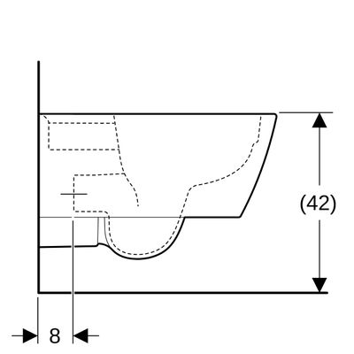 Geberit IT (iConSquare) Wand-Tiefspül-WC, spülrandlos, mit verdeckte Befestigung, KeraTect, 330 x 350 x 540 x 540 mm, Farbe weiß Bild 6