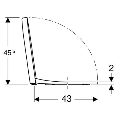 Geberit WC-Sitz, WrapOver, Edelstahl-Scharnier, Befestigung von oben, 470 mm, Farbe weiß Bild 5