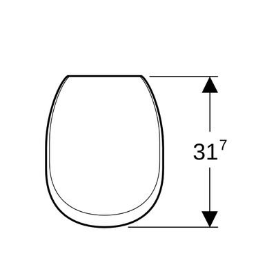 Geberit Urinal-Deckel, abnehmbar, Messing Scharnier chrom, Farbe weiß Bild 2