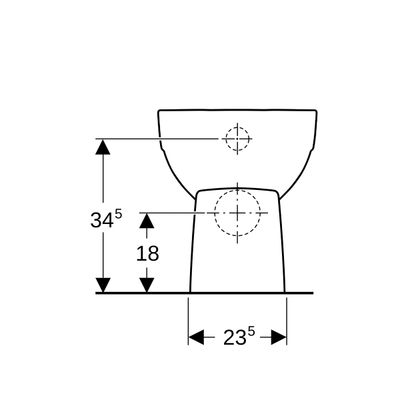 Geberit Stand-Flachspül-WC, Abgang waagerecht, teilgeschl.Form, 410 x 355 x 540 mm, Farbe weiß Bild 7
