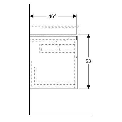 Geberit Xeno2 Unterschrank für WT mit Ablaufgarnitur re mit 2 Schubladen, 88 x 53 x 46,2 cm, 530 x 880 x 462 mm, Farbe greige Bild 5