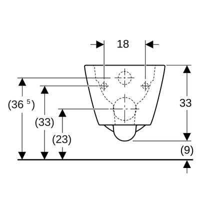 Geberit Square Wand-Tiefspül-WC, spülrandlos, mit verdeckte Befestigung, KeraTect, 330 x 350 x 540 mm, Farbe weiß Bild 6