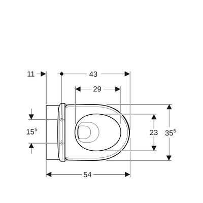 Geberit Wand-Tiefspül-WC-Set, spülrandlos, Sitz mit AS, 405 x 370 x 540 mm, Farbe weiß Bild 10
