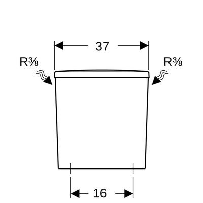 Geberit Renova AP-SPK aufges. 2-Mengen-Spülung Wasseranschluss seitl, weiss KeraTect, 390 x 370 x 165 mm, Farbe weiß Bild 6