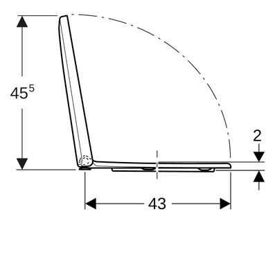 Geberit Renova / -Comprimo WC-Sitz mit AS-Autom, WrapOver, rund, Befestigung von oben, 455 x 370 mm, Farbe weiß Bild 5