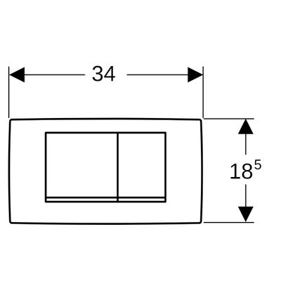 Geberit Betätigungsplatte Twinline30 für 2-Mengen -Spülung, weiss / glanzchrom, 32 x 340 x 185 mm, Farbe weiß Bild 3