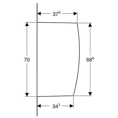 Geberit Urinaltrennwand mit Befest, 100 x 700 x 400 mm, weiss, 700 x 100 x 400 mm, Farbe weiß Bild 5