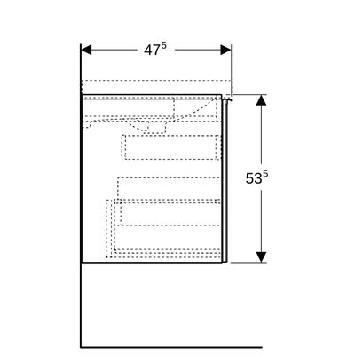 Geberit Acanto Unterschrank, für WT, 1 Schublade 1 Innenschubl, 64 x 53,5 x 47,5 cm, Farbe schwarz Bild 5