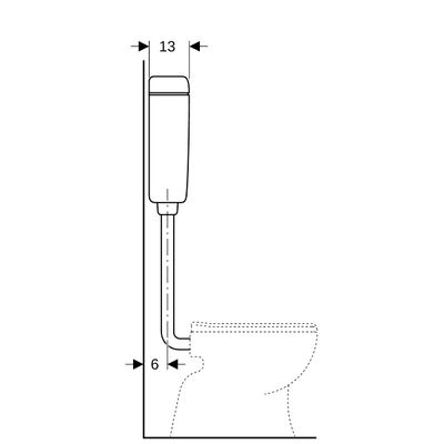 Geberit Spülkasten 127005, 6-9L, Aufputz, zum Auswechseln von Druckspülern, 410 x 440 x 130 mm, Farbe weiß Bild 7