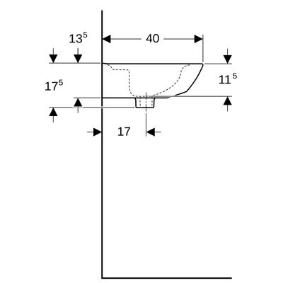 Geberit Handwaschbecken, 500 x 400 mm, ohne HL, ohne ÜL, weiss, 175 x 500 x 400 mm, Farbe weiß Bild 4